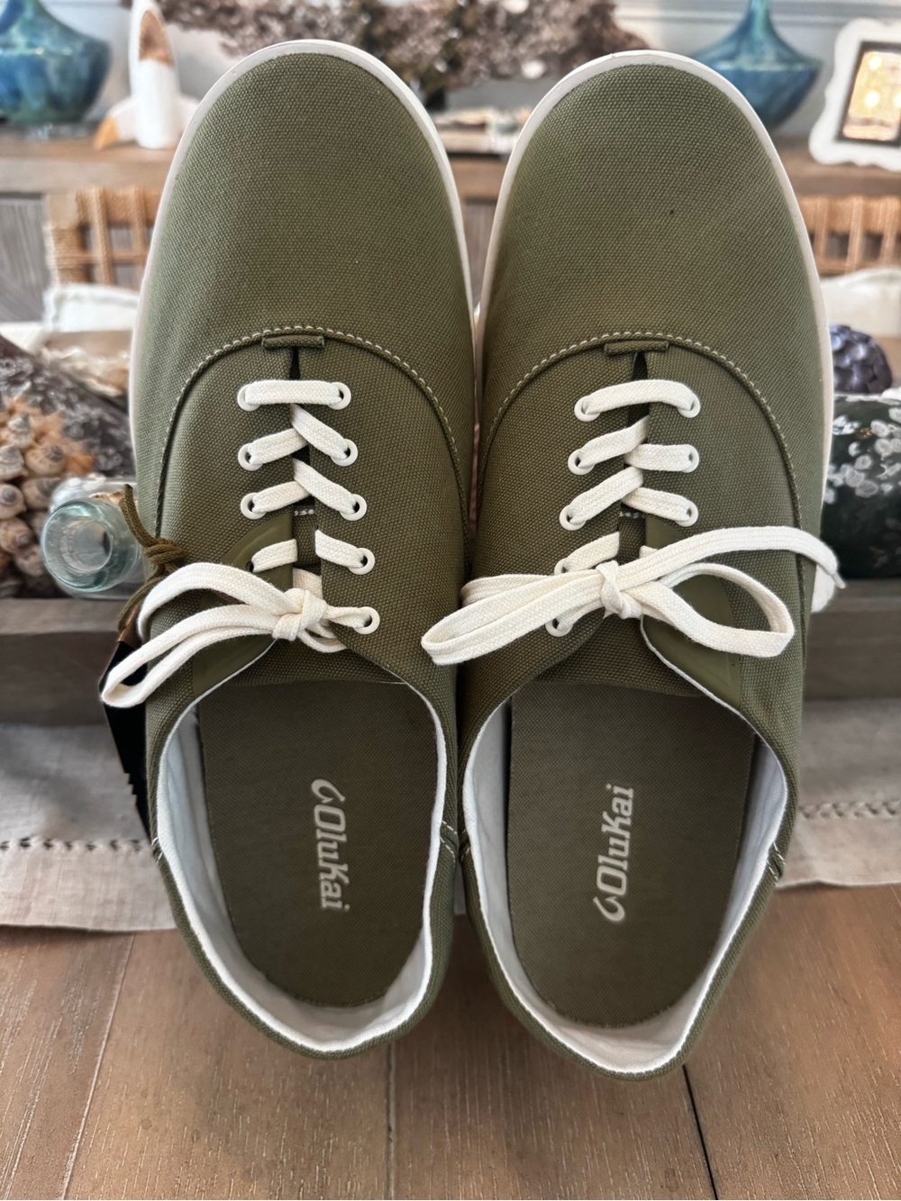 OluKai Tradewinds Everyday Lace-Up Sneakers Desert Moss Green, NWT Men’s Size 12 - Picture 6 of 13